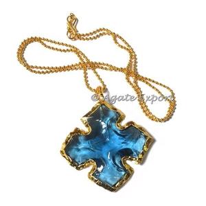 Collier de pointe de flèche bleu ciel sculpté carré en vrac acheter collier de pointes de flèche collier de mode naturel - Product Image 1