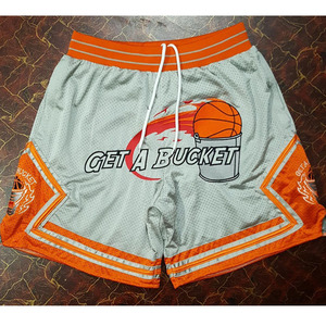 Shorts de basket-ball personnalisés avec logo brodé, culotte rétro décontractée vintage - Product Image 1