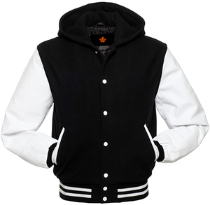 แจ็คเก็ตคอปกตั้งสำหรับผู้ชาย2024โลโก้พิมพ์ลายตัวอักษรแขนหนัง2024ปรับแต่งได้สำหรับผู้ชายดีไซน์ล่าสุด - Product Image 3