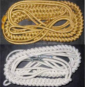 Moda oro Mylar Aiguillette y cordón de hombro Charretera de alta calidad para desfile de vestido ceremonial accesorio de uniforme completo - Product Image 6