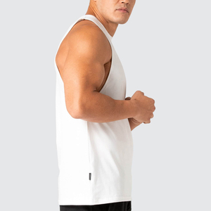 Débardeur extensible blanc sur mesure OEM pour homme/garçon, collection été, 100 % polyester/coton - Product Image 5