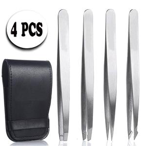 แหนบถอนขนคิ้ว ปลายเฉียง ดีไซน์ปลายแหลม สีเงินเมทัลลิก แม่นยำ เป็นมิตรต่อสิ่งแวดล้อม สำหรับการกำจัดขนอย่างมีประสิทธิภาพ - Product Image 2