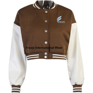 Nouvelle Veste Bomber de Baseball Courte en Polaire Tricotée pour Femme, Modèle Hiver 2025, Style Letterman, Broderie Décorative, Réversible - Product Image 5