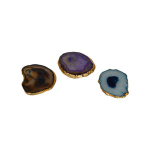 Fresh Multiple Colored Agate <b>Coaster</b> Best for Home Decor Hotel and Restaurant Decor With <b>Gold</b> Plated Finishing <b>Coaster</b> - Product Image 6