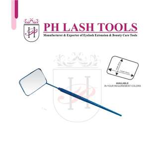 Extensión de pestañas de acero inoxidable de alta calidad, espejo Rectangular en Color azul, Etiqueta Privada, espejo de pestañas con mango - Product Image 5