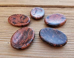 Haute qualité pouce pierre acajou obsidienne inquiétude pierre pouce inquiétude pierre naturelle pouce cristal guérison pierre précieuse inquiétude - Product Image 5