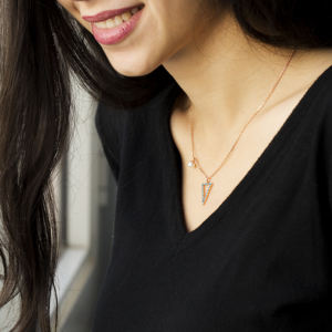 Collar con colgante de triángulo de piedra turquesa Nano para mujer, joyería turca de Plata de Ley 925, moda para mujer - Product Image 3