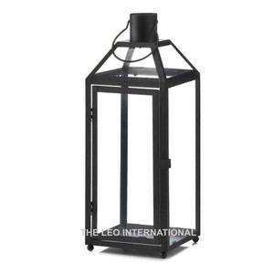 Acier métal Fer découpe laser gravure design verre rouge blanc bougie marocaine lanterne avec support 6X6X15 pouces pots de lampe de table - Product Image 3