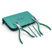 Kit de pinces d'extension de cheveux en acier inoxydable, avec aiguille à crochet, outils professionnels pour Extensions de cheveux avec étiquette personnalisée, vente en gros, 10 pièces