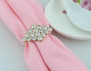 Crystal Napkin Ring With Rhinestones Elegant <b>Table</b> Decoration Handmade Irregular Shape <b>Pink</b> <b>Cloth</b> Accessory - Product Image 2