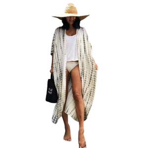 Cover up Kimono de plage 2022 coton, longue robe style Boho, teinture cravate à la main, nouveauté 100% - Product Image 1