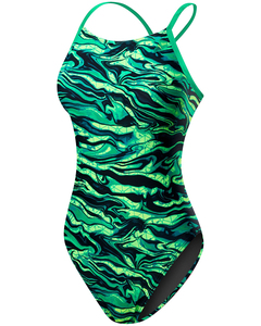 ชุดว่ายน้ำสุดพิเศษสำหรับผู้หญิง,ชุดว่ายน้ำดีไซน์เนอร์ผู้หญิงผู้ใหญ่แบบมินิแบบแยกสั่งทำสีเขียว - Product Image 1