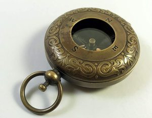 solid Brass Vintage engraved| <b>compass</b> gift <b>navigation</b>| <b>Compass</b> push button CHV12| - Product Image 5
