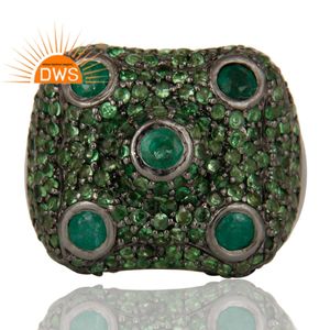 Anillo de Plata 925 con Esmeralda Verde Engastada Estilo Victoriano, Anillos de Diseño, Proveedor de Joyería - Product Image 2