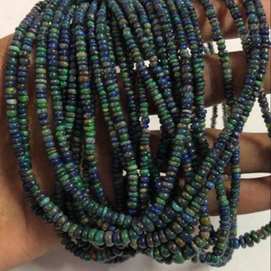 3mm 5mm naturel éthiopien noir opale pierre lisse rondelle perles de pierres précieuses brins en ligne dernier luxe AAA qualité régulière nouveau - Product Image 1