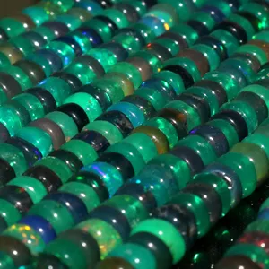 천연 에티오피아 비즈 5x5mm 멀티 파이어 오팔 비즈 느슨한 보석 녹색 또는 검은 색 염색