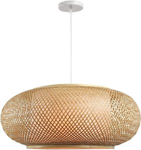 Antique Lantern Pendant <b>Lighting</b> Rattan Single Light Weaving Natural Wooden Ceiling Hanging Light Beige Ceiling Fixture - Product Image 3