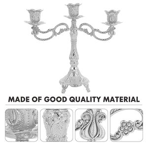 Candélabre en métal en aluminium argenté de fabrication indienne Crystal Boll Décoration d'éclairage personnalisable pour la livraison de mariages 05 7-15 jours - Product Image 4