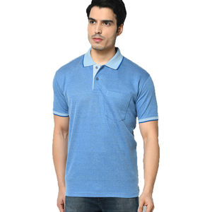 OME Quick Dry T-shirt polo à manches courtes en polyester, motif solide anti-rides, vêtements de golf pour hommes - Product Image 1