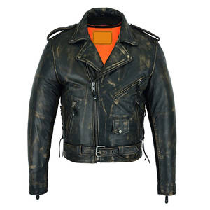Blouson de moto en cuir Tuglak, veste personnalisée pour moto, pour toutes les saisons, à la mode, Slim, court - Product Image 1