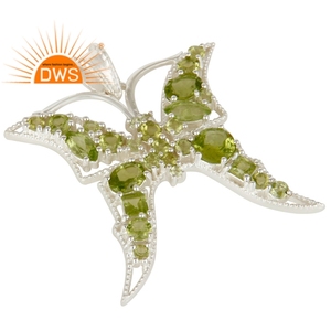 Papillon Design Fine Sterling 925 Silver Single Pendentif Péridot Gemstone Pendentif Bijoux Fournisseur Vintage Collection - Product Image 2
