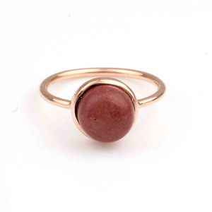 Bague d'éternité classique tendance en argent sterling 925 vermeil 10 mm pour femme, avec jaspe mookaïte rouge naturel, idéale pour les fêtes - Product Image 2