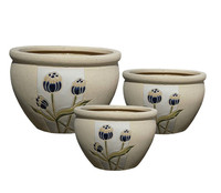 Pot de fleurs en argile céramique, pot de jardinière ou de bureau pour pot de décoration de fleurs en plastique