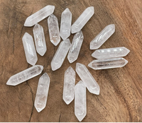 Vente en gros de baguettes en cristal de haute qualité Guérison Quartz clair naturel Double points terminés hippies expédier aujourd'hui