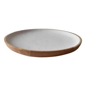 Plateau en bois et émail, 15.7 "x 9.5", 12 pièces, bleu/blanc - Product Image 1
