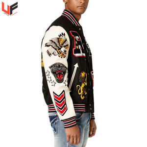 Veste universitaire Letterman unisexe en chenille avec patchs d'hiver en polyester thermique pour hommes, design inspiré du baseball universitaire - Product Image 3