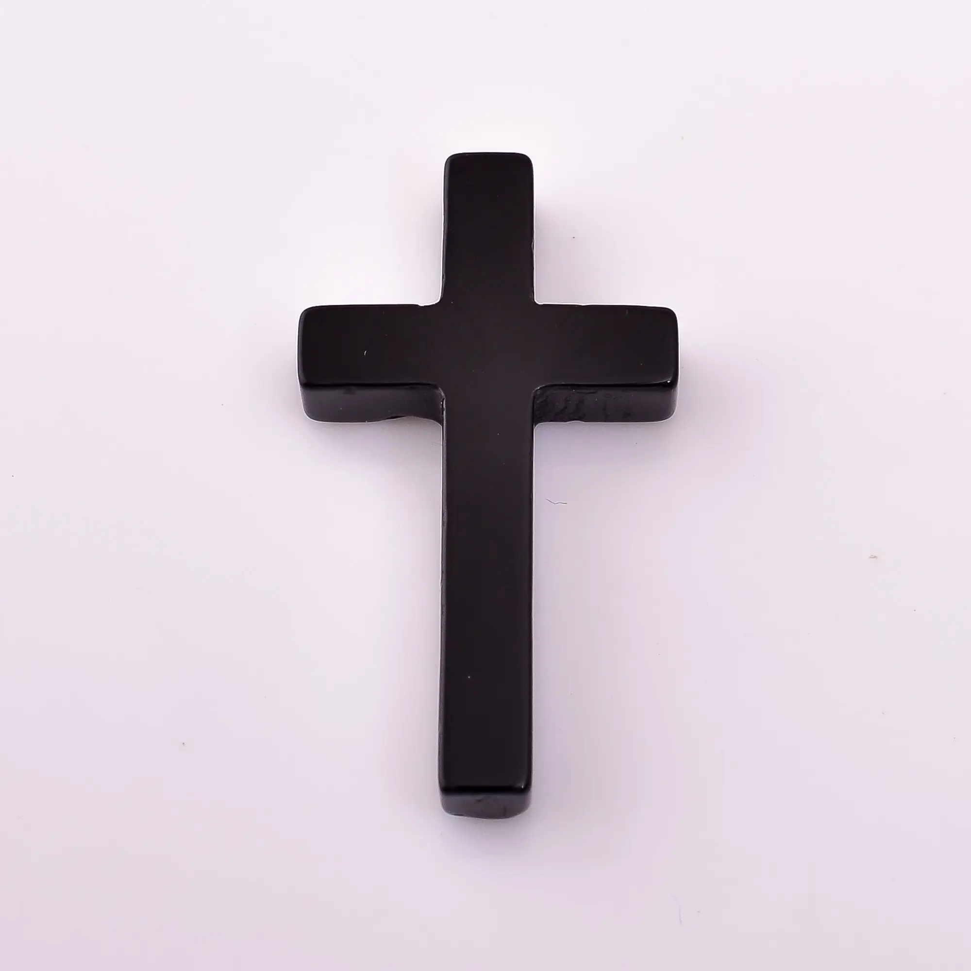 Кабошон из натурального черного оникса в форме Креста
