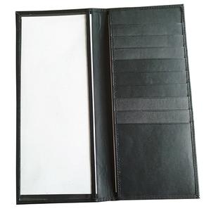 Couverture de porte-chéquier en cuir PU avec possibilité de contenir 1 couverture de chéquier et avec 9 poches pour cartes, noir - Product Image 1