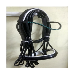 Ensemble de bridon et rênes en cuir souple indien de qualité supérieure pour cheval, avec nezier rembourré et frontal, confortable et durable, modèle LLT LLTBR-8136 - Product Image 1