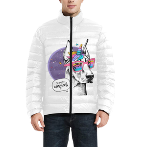 Wholesale 2021 Unisex Custom Fabric Men's Winter Puffer <b>Jacket</b> Zip-Up Hooded <b>Mandarin</b> <b>Collar</b> OEM Service Nonwoven - Product Image 5