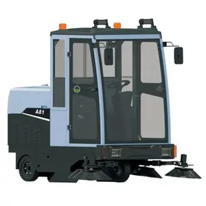 A81 long battery life automatic large clean width capacity 4 brush ride on floor sweeper government cleaning garden street road