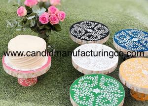 แท่นวางเค้กแบบฝังกระดูกไข่มุกของราชวงศ์ถาดเค้กวันเกิดสำหรับทำขนมปังอุปกรณ์ทำเค้กระดับพรีเมียม - Product Image 2