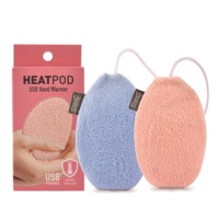 Calentador de Manos Portátil USB Happythings con Funda de Felpa de Doble Cara, Color Rosa y Azul, Protección Contra Sobrecalentamiento, Certificado CE, Innovador