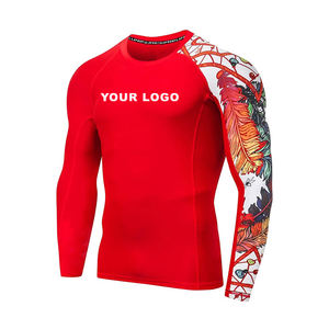 Venta al por mayor personalizado impreso de manga larga MMA Rash Guard compresión Fitness ropa - Product Image 4