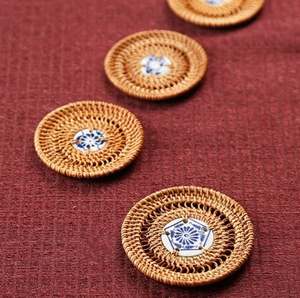 Top Selling Large <b>Woven</b> Rattan <b>Coasters</b> Round Shape Hotel Ware Tabletop Accessories Placemats and Pads Made in India - Product Image 3