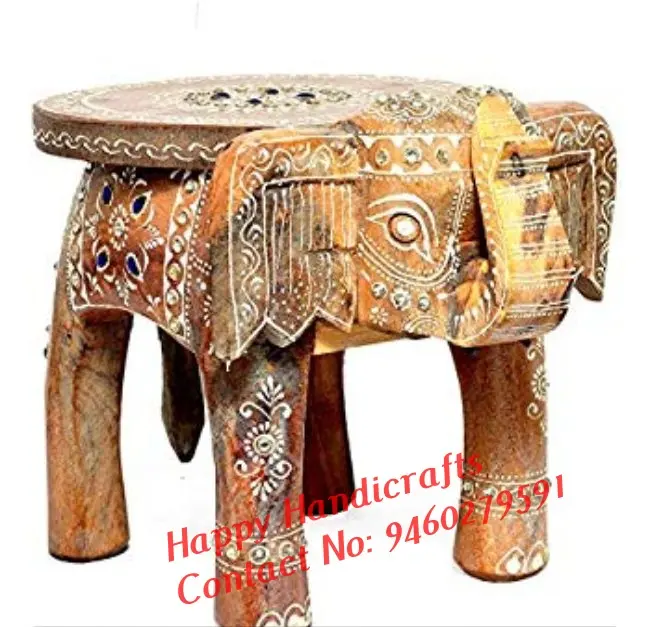Indisches Handwerk Schöne handgemachte Holz gemalt Elefanten Hocker Home Decorative
