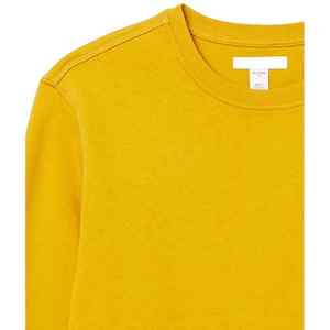 Wholesale <b>Men's</b> Crew Neck <b>Winter</b> Lightweight Fleece Sweatshirt Custom Logo Yellow <b>Jumper</b> Casual Wear - Product Image 4