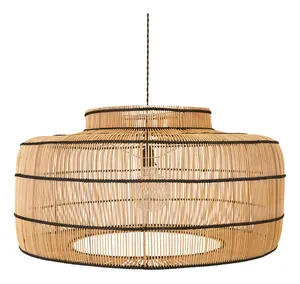 LAS MEJORES VENTAS ARTESANÍA DE RATÁN INDIO ARTESANÍA Y LUCES COLGANTES CUENTAS DE MADERA LUZ DE TECHO SUMINISTROS DE DECORACIÓN DE NAVIDAD BODA - Product Image 1