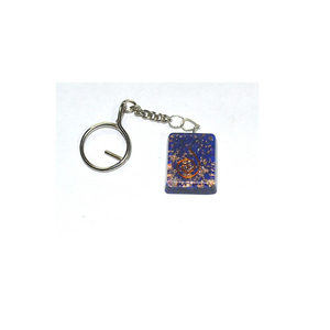 Porte-clé en Orgone Lapis carré, trousseau de clefs, guérison, pierre naturelle - Product Image 1