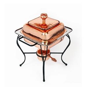 Plat à chafing en cuivre martelé avec support en fer, qualité exclusive, articles de restauration, plat de service pour buffet alimentaire par Home Arts - Product Image 6