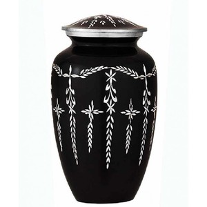Urna de cremación negra con corte de diamante para cenizas, tamaño personalizado para adultos, niños, mascotas, suministros funerarios al por mayor - Product Image 1