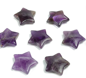 Estrellas de cristal curativas para artesanías de cristal natural, adornos de pentagrama de amatista, accesorios para hacer joyas para regalos - Product Image 1