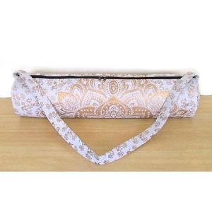 Sac de tapis de Yoga Boho Hippie en toile 100% coton fait à la main léger et étanche pour le voyage et le rangement des articles de toilette housse de transport - Product Image 2