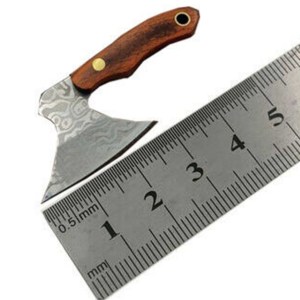 Hacha Mini Damasco Hecha a Mano Personalizada de 3 Pulgadas, Precio Bajo al por Mayor, Hacha Tomahawk/Hacha de Caza, Cuchillo de Caza de Acero Damasco para Exteriores - Product Image 3
