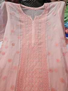 -ELEGANT--Beautiful LONG KURTI KOTA COTTON DESIGN Chikankari WHITE THREAD EMBROIDERY Work-2021 - Product Image 2