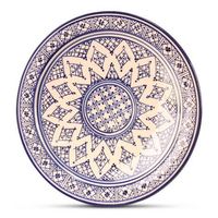 Plateau de céramique pour le sol, plateau marocain traditionnel fait à la main, en céramique, plat rond avec motif personnalisable, 10 saisons, sans plomb, plplpl03